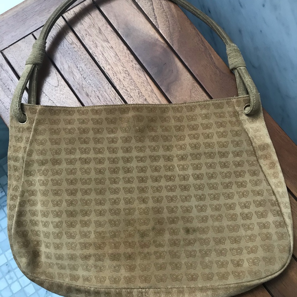 BOTTEGA VENETA Suede Butterfly Logo Bag VINTAGE